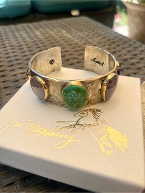 Jes MaHarry Silver Cuff Bracelet Gemstones